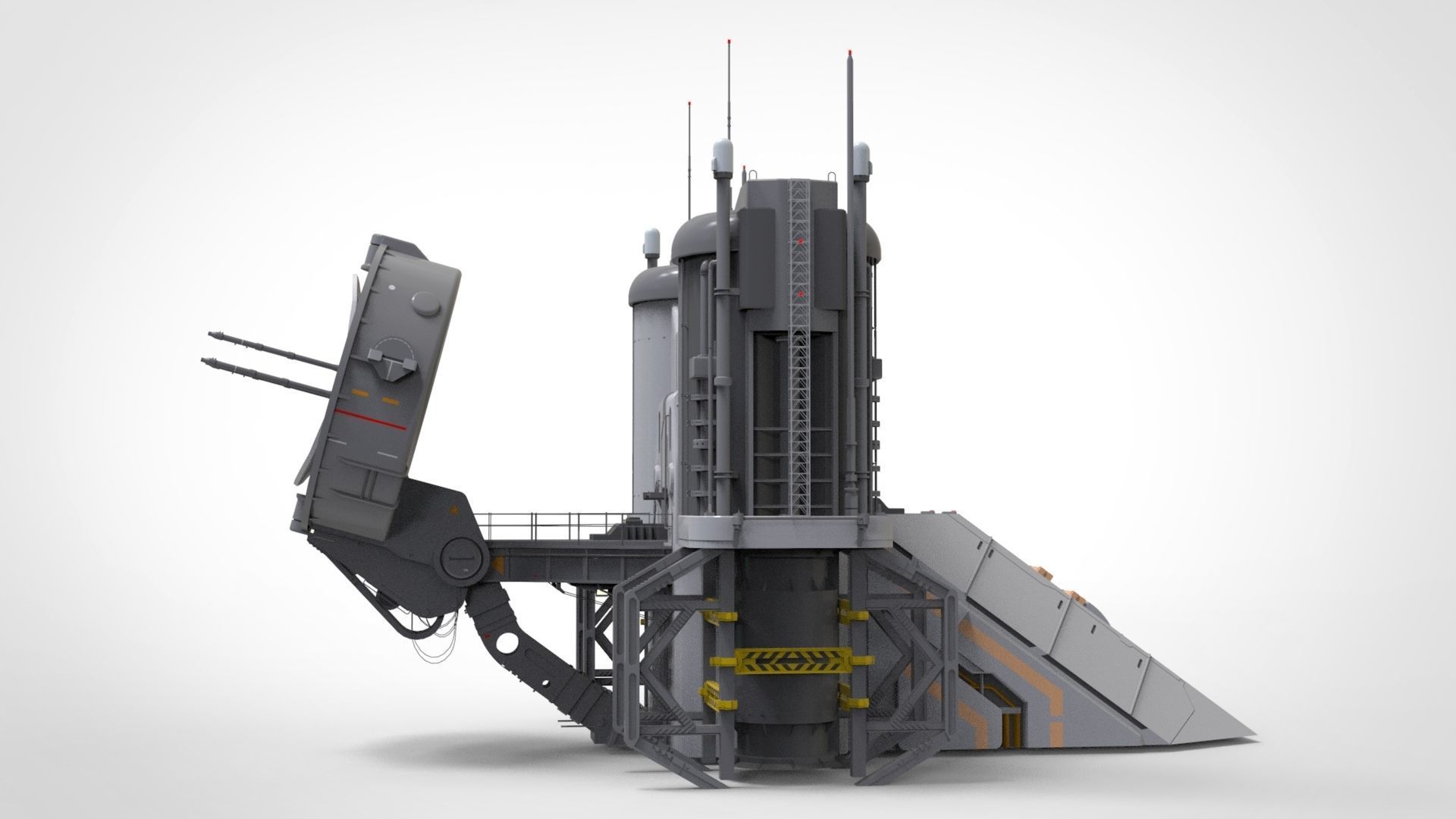 sci-fi radar 3D model_2
