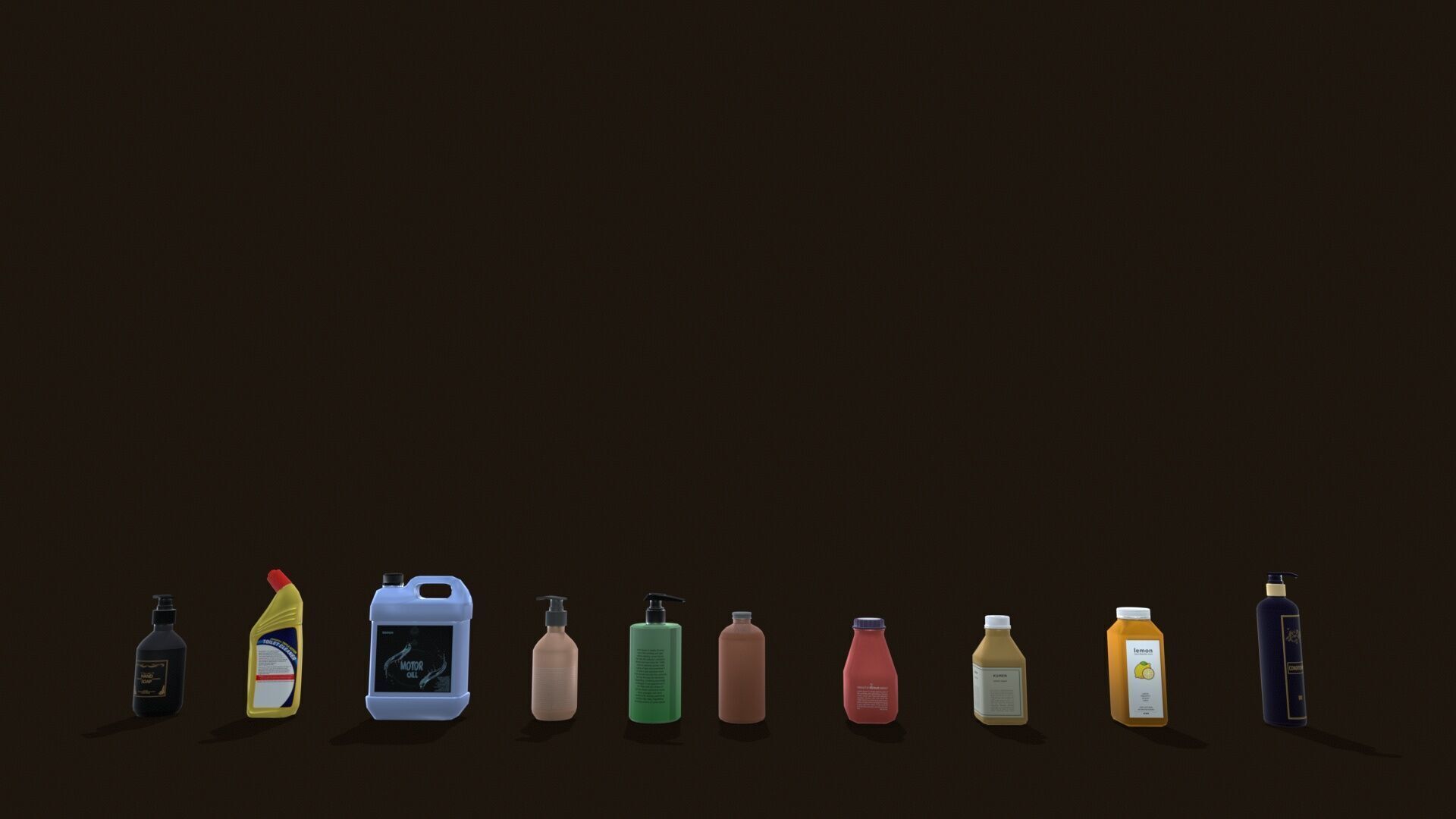 Bottle 02 Low-poly 3D model_3