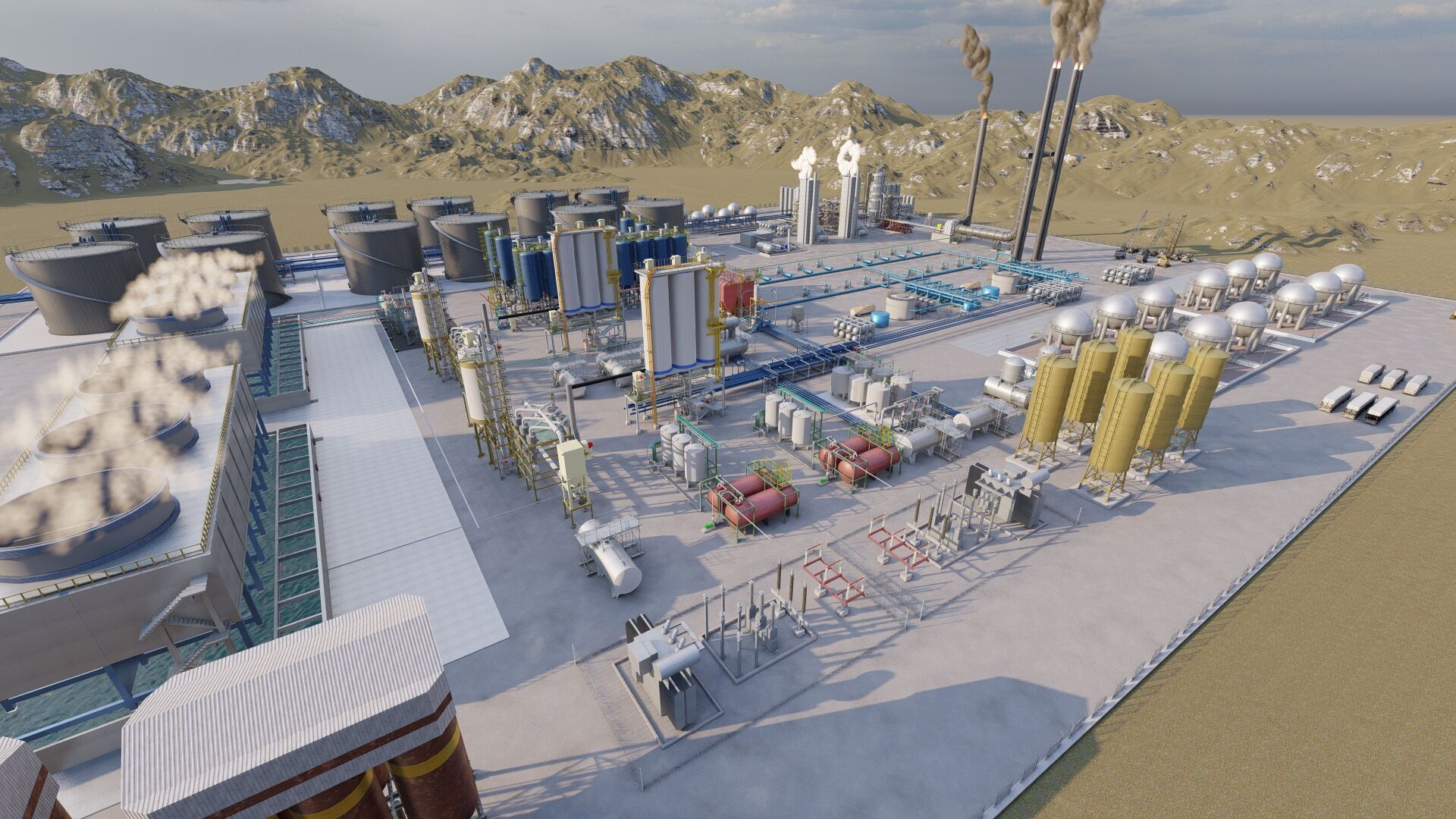 Petrochemical-Complex and Oil Gas Rig-Refinery power plant 3D model_1