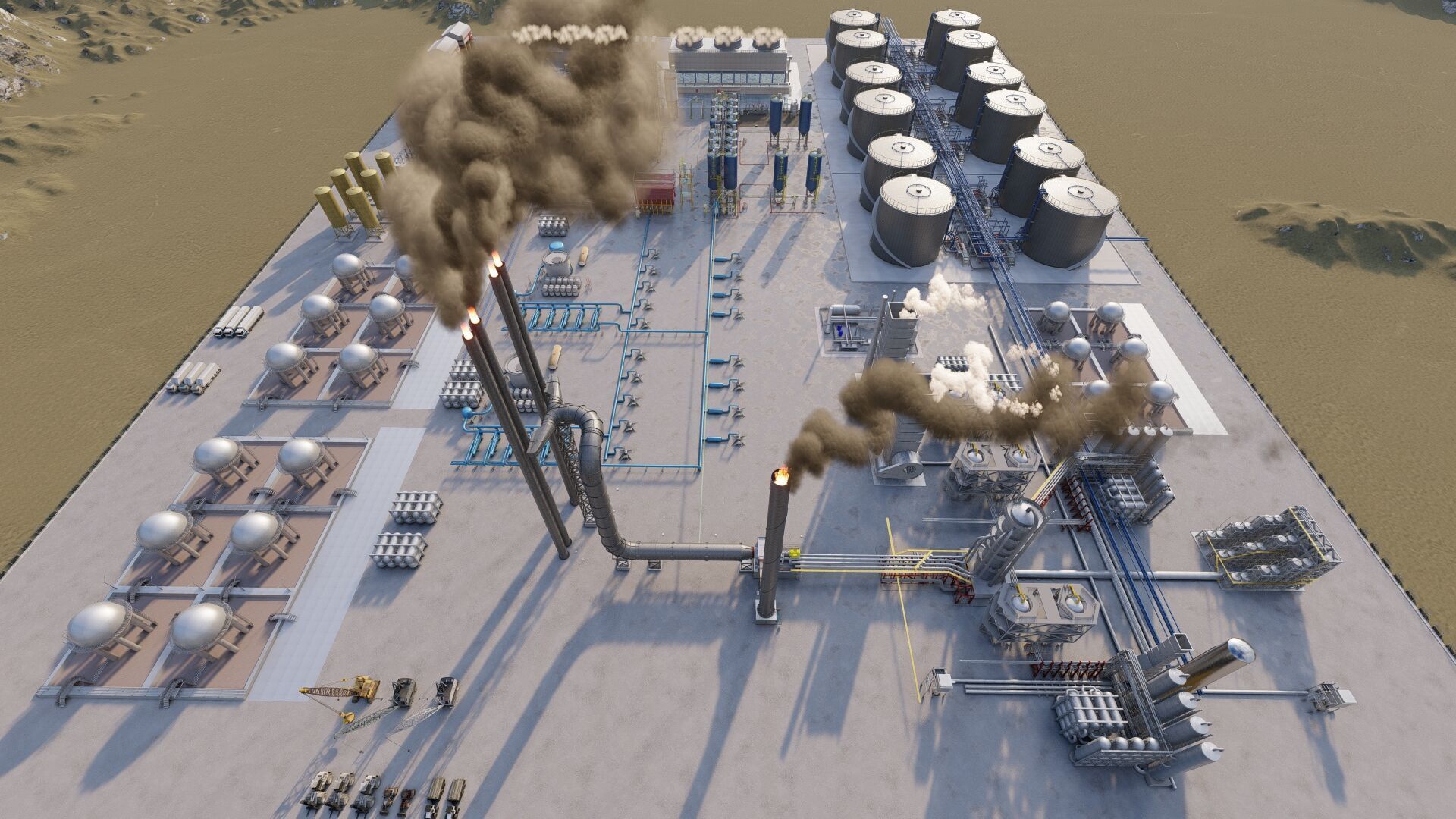 Petrochemical-Complex and Oil Gas Rig-Refinery power plant 3D model_8