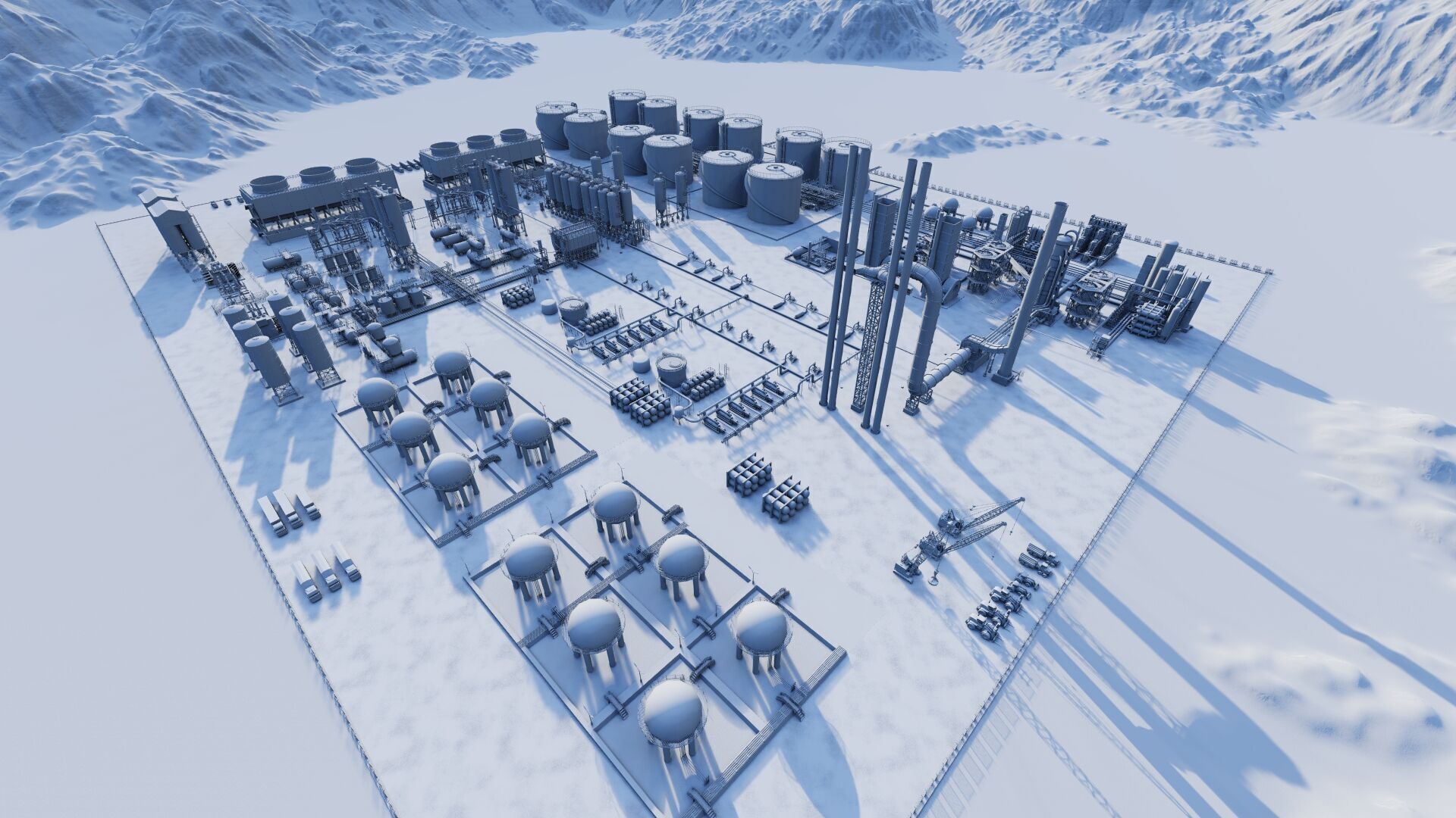 Petrochemical-Complex and Oil Gas Rig-Refinery power plant 3D model_9