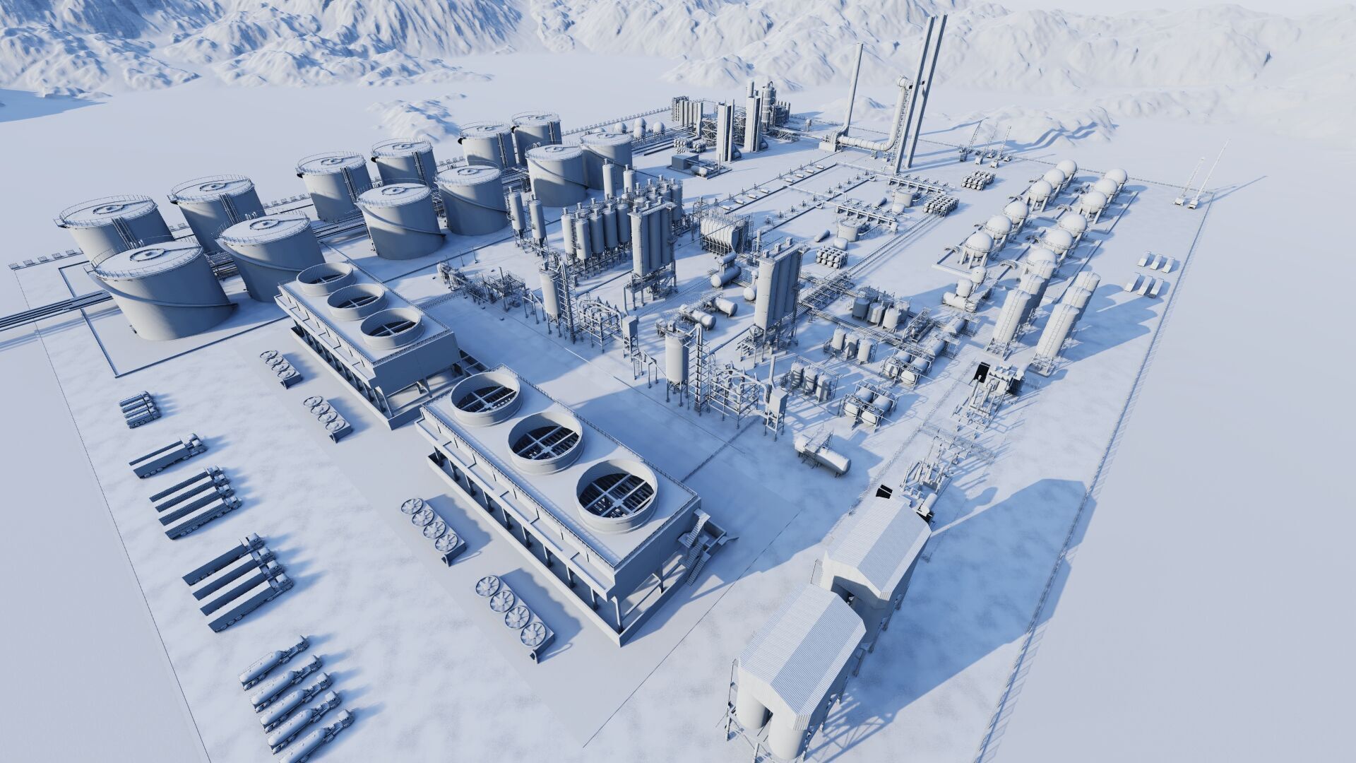 Petrochemical-Complex and Oil Gas Rig-Refinery power plant 3D model_17