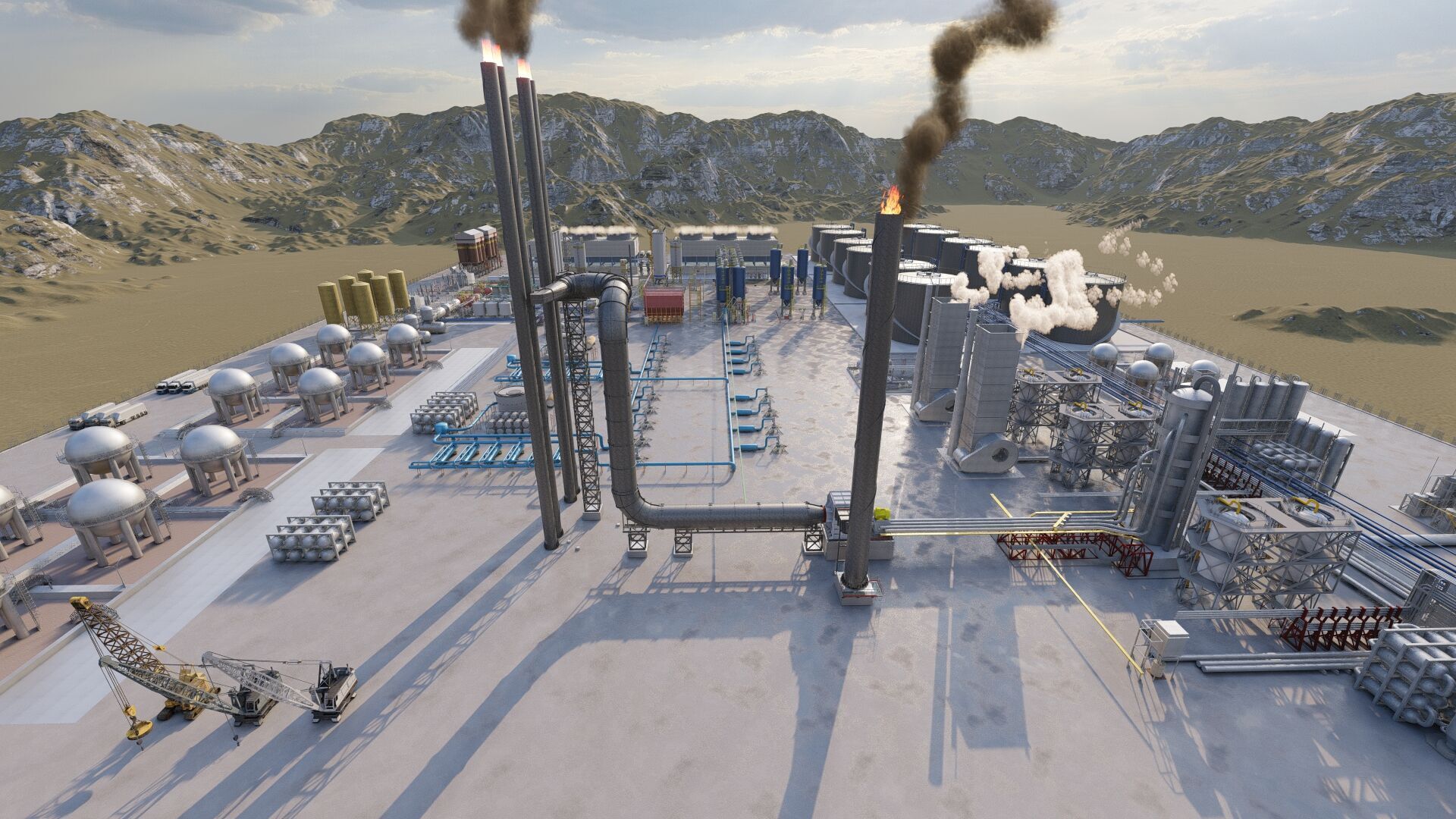 Petrochemical-Complex and Oil Gas Rig-Refinery power plant 3D model_24