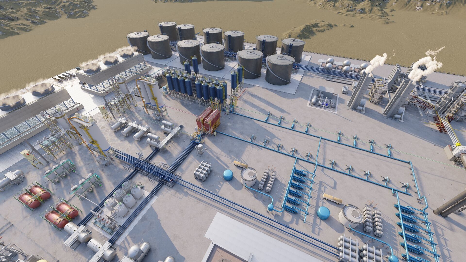 Petrochemical-Complex and Oil Gas Rig-Refinery power plant 3D model_23