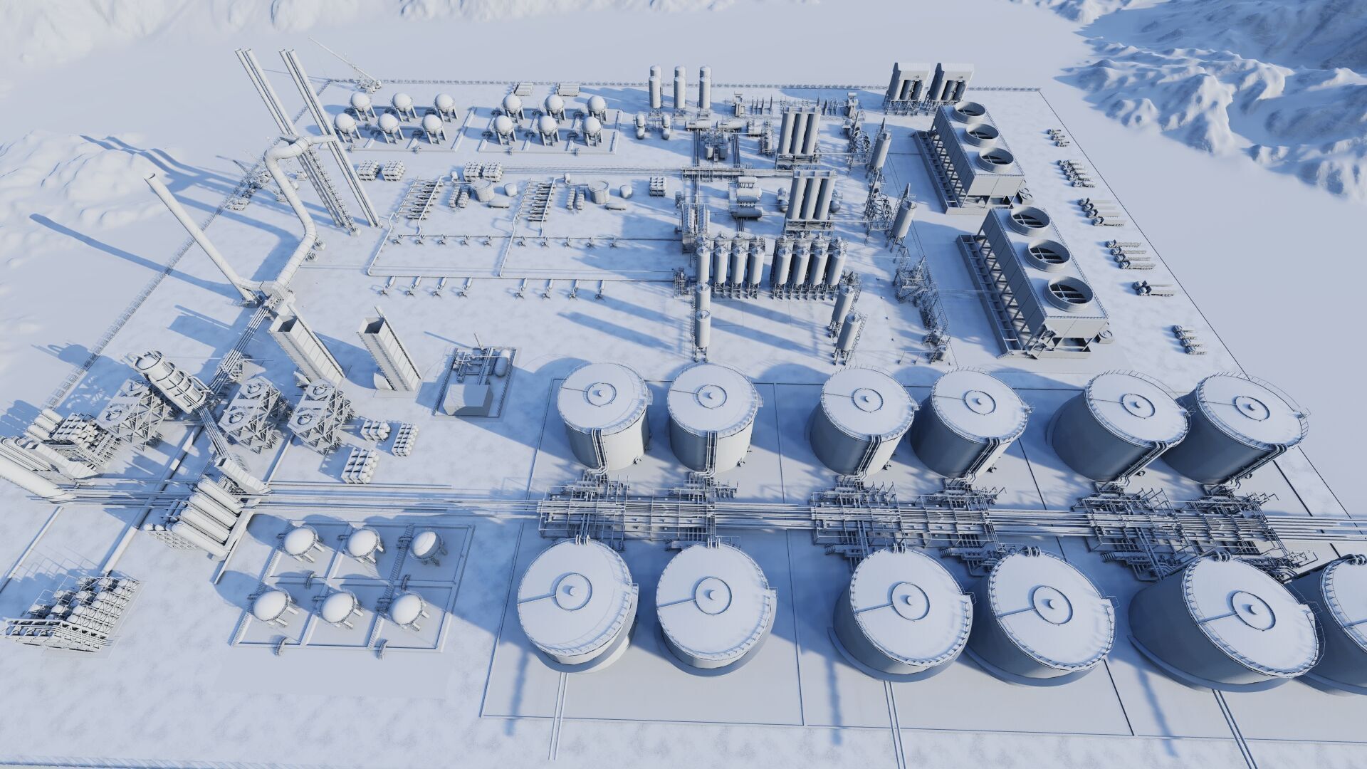 Petrochemical-Complex and Oil Gas Rig-Refinery power plant 3D model_13