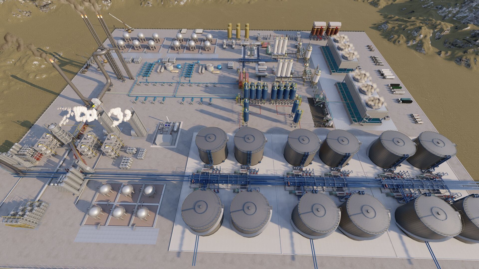 Petrochemical-Complex and Oil Gas Rig-Refinery power plant 3D model_29