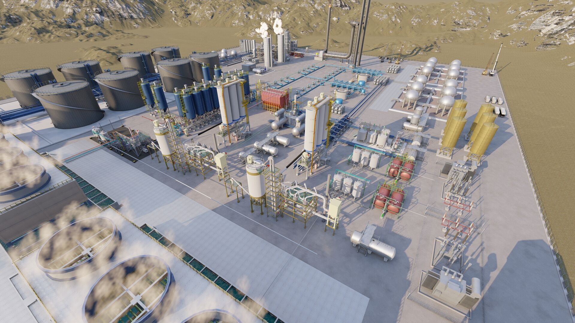 Petrochemical-Complex and Oil Gas Rig-Refinery power plant 3D model_26