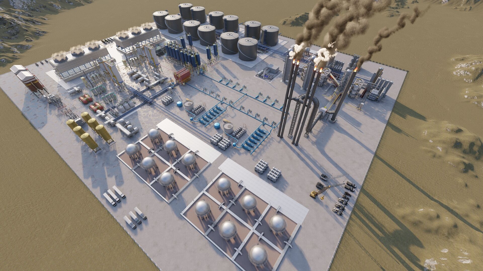 Petrochemical-Complex and Oil Gas Rig-Refinery power plant 3D model_19