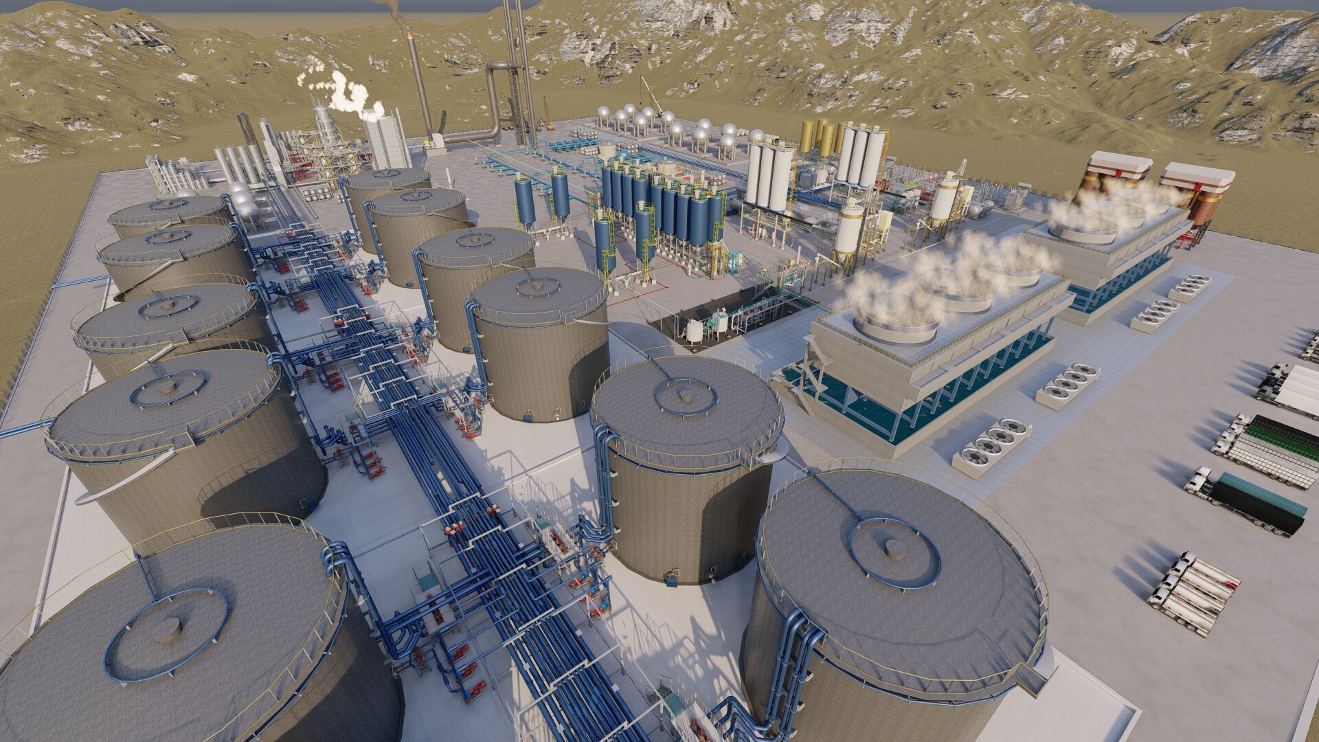Petrochemical-Complex and Oil Gas Rig-Refinery power plant 3D model_22