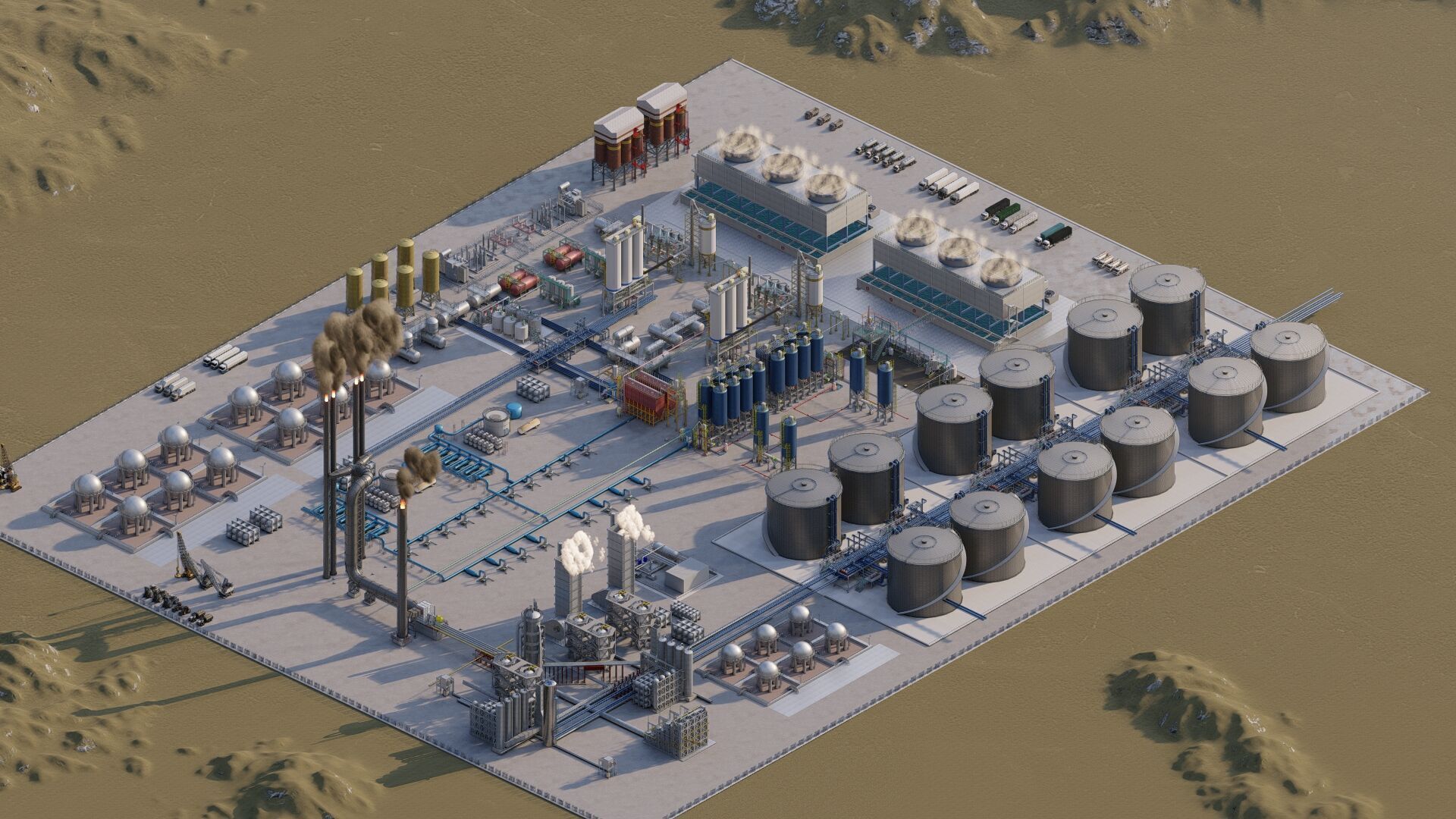 Petrochemical-Complex and Oil Gas Rig-Refinery power plant 3D model_3
