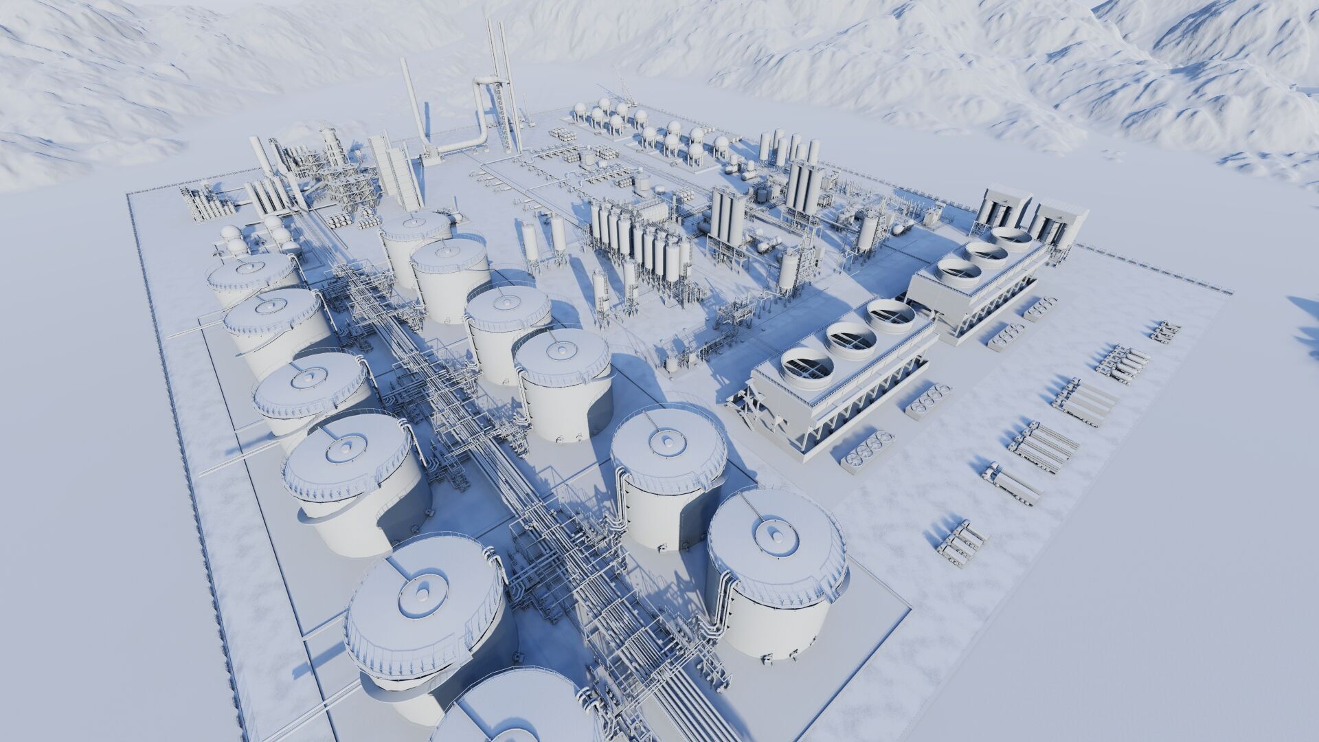 Petrochemical-Complex and Oil Gas Rig-Refinery power plant 3D model_10