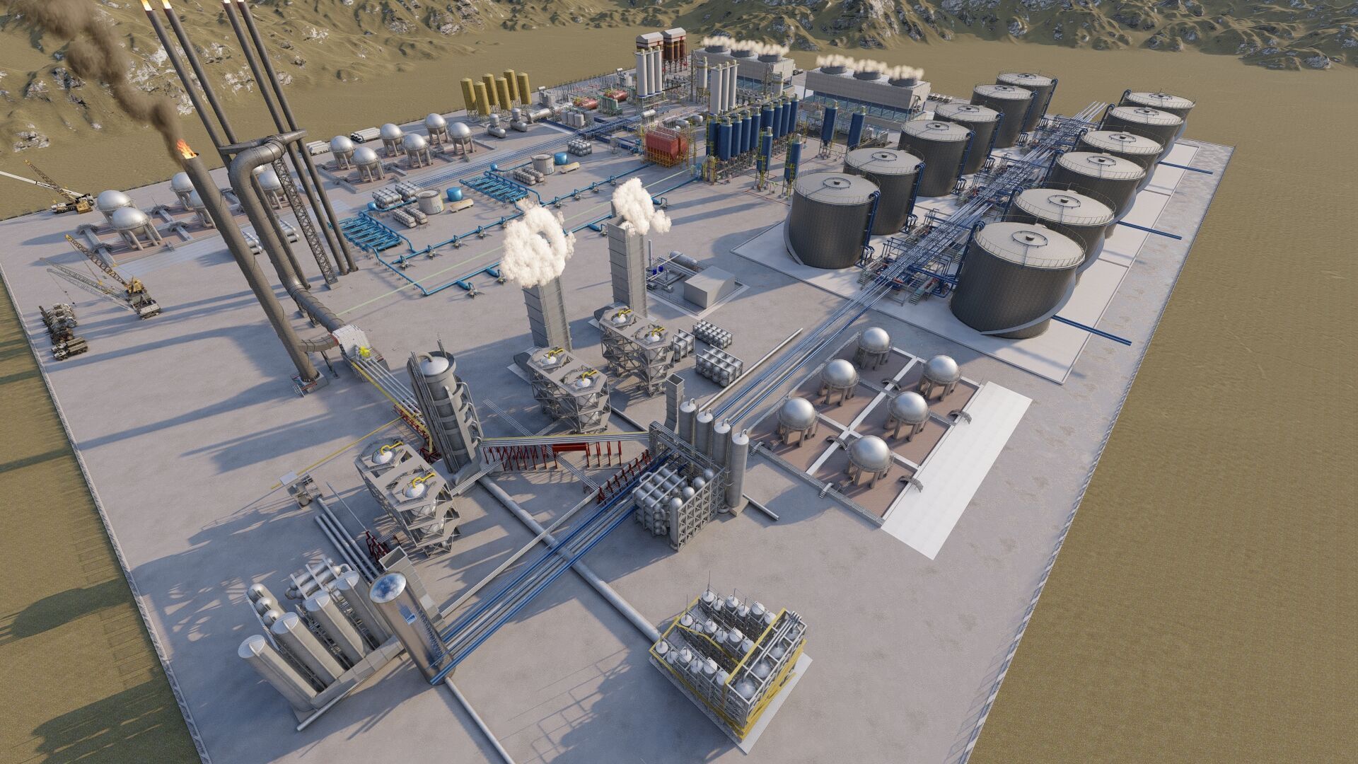 Petrochemical-Complex and Oil Gas Rig-Refinery power plant 3D model_4