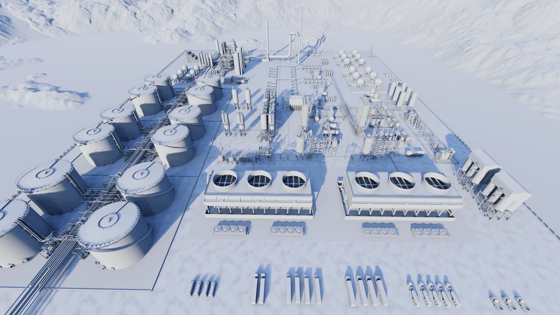 Petrochemical-Complex and Oil Gas Rig-Refinery power plant 3D model_11