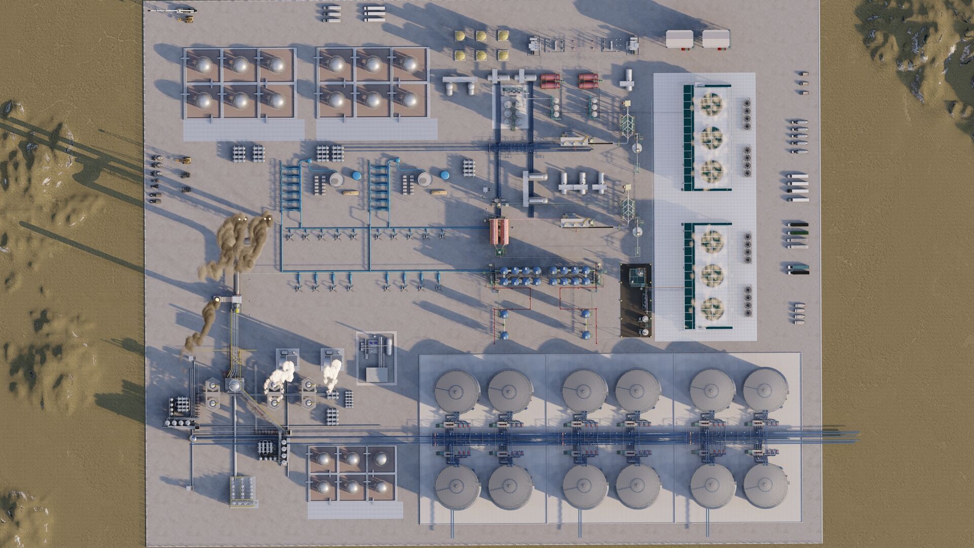 Petrochemical-Complex and Oil Gas Rig-Refinery power plant 3D model_27