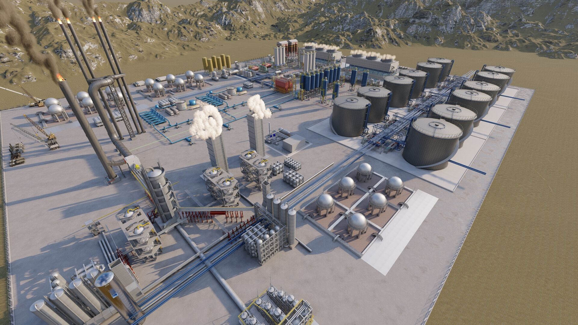 Petrochemical-Complex and Oil Gas Rig-Refinery power plant 3D model_25