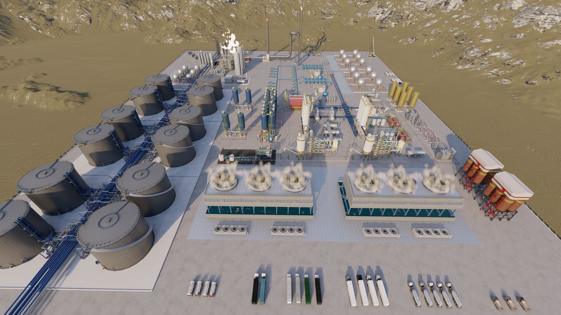 Petrochemical-Complex and Oil Gas Rig-Refinery power plant 3D model_14