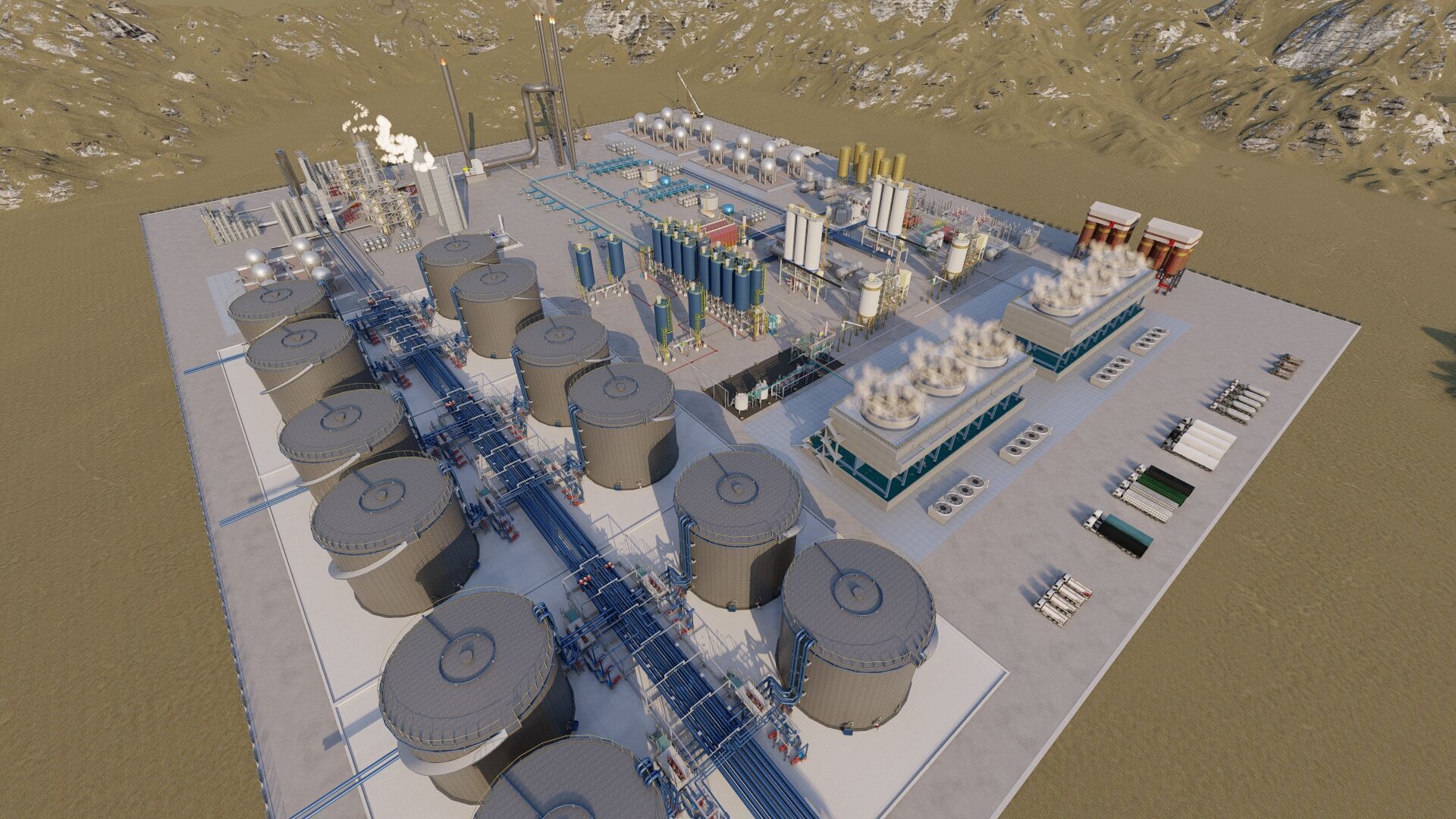 Petrochemical-Complex and Oil Gas Rig-Refinery power plant 3D model_6