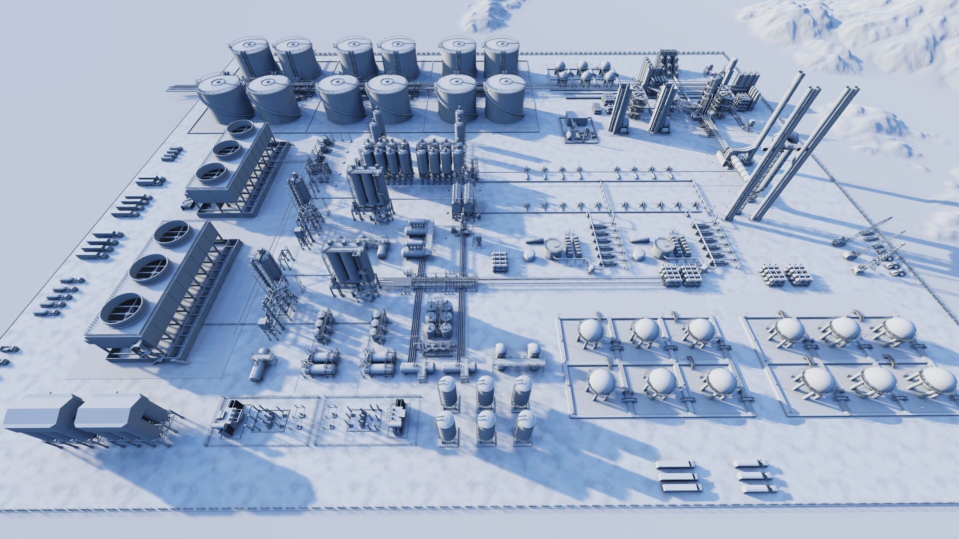 Petrochemical-Complex and Oil Gas Rig-Refinery power plant 3D model_15