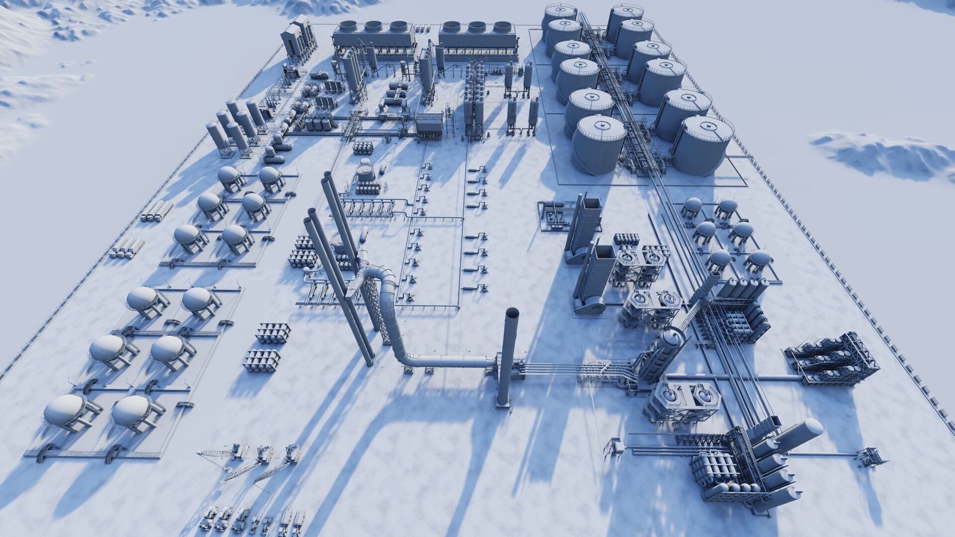 Petrochemical-Complex and Oil Gas Rig-Refinery power plant 3D model_20
