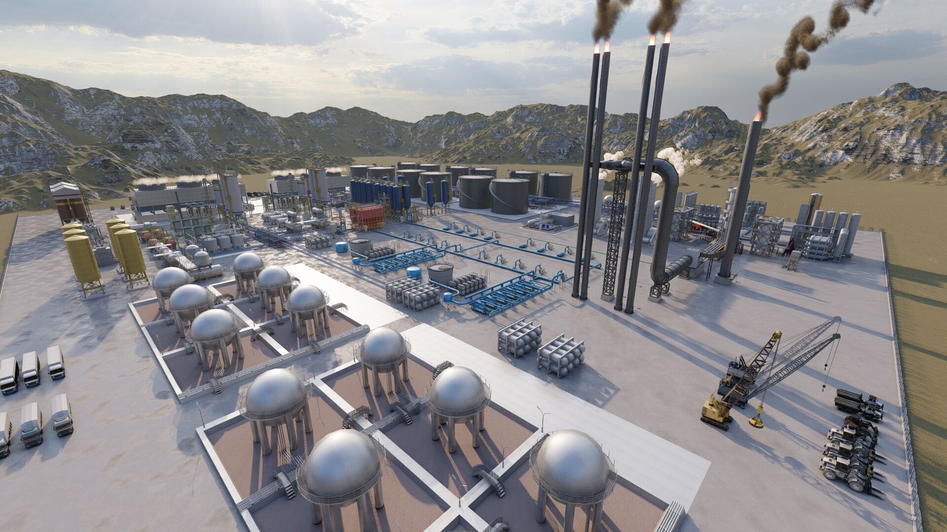 Petrochemical-Complex and Oil Gas Rig-Refinery power plant 3D model_2