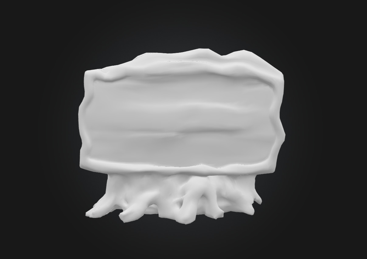 Ancient Wooden Shop Sign with Glowing Runes Low-poly 3D model_4