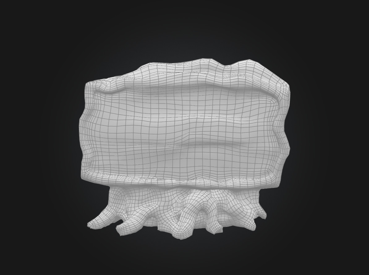 Ancient Wooden Shop Sign with Glowing Runes Low-poly 3D model_6