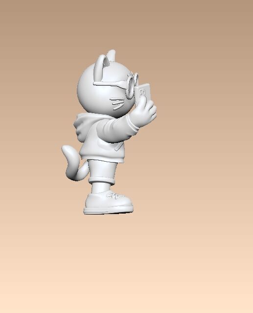 A cute cartoon style cat star 3D print model_4