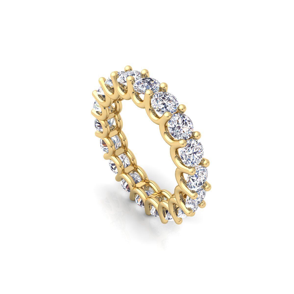 U Shape Diamond Eternity ring 3d Model and Render 3D print model_6