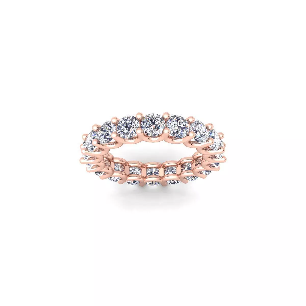 U Shape Diamond Eternity ring 3d Model and Render 3D print model_0