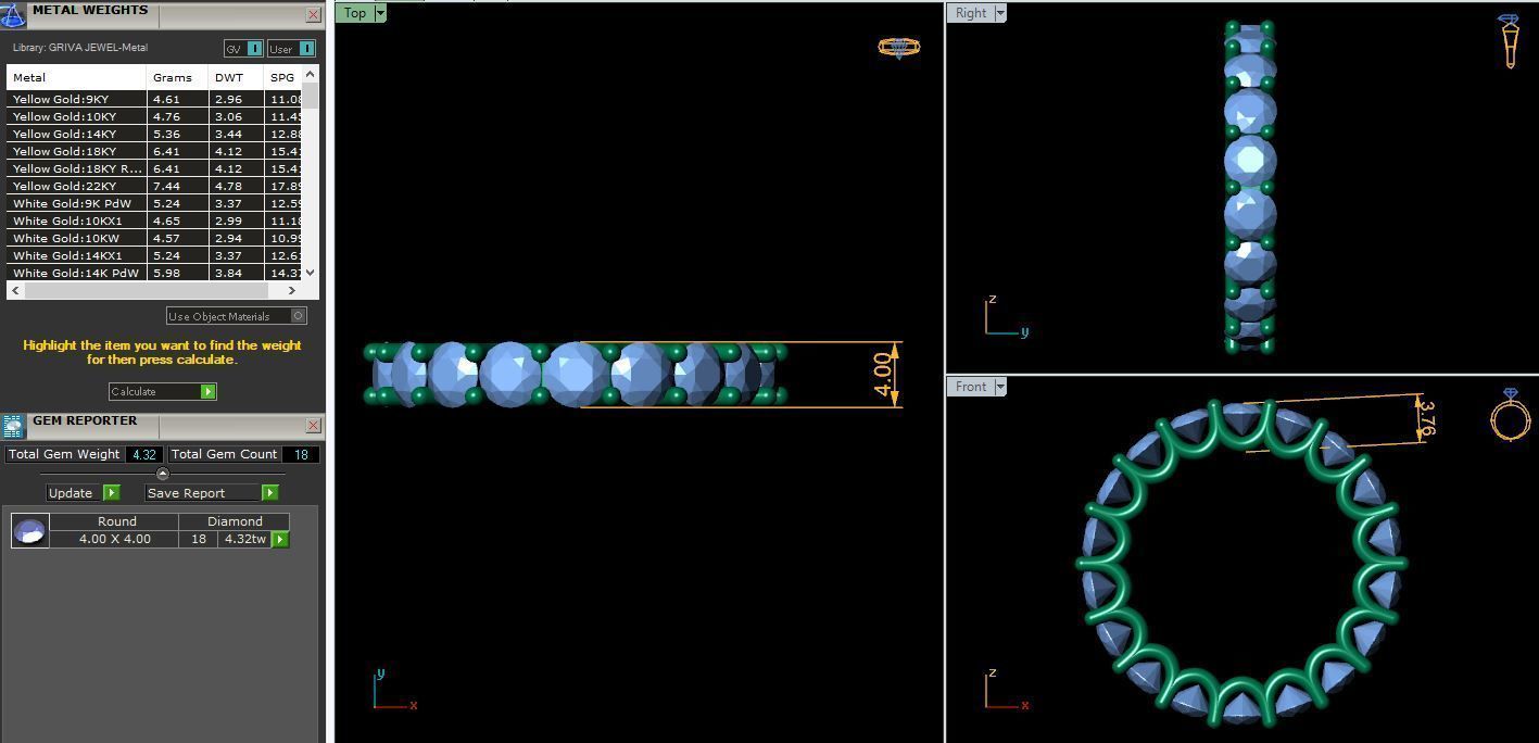 U Shape Diamond Eternity ring 3d Model and Render 3D print model_9