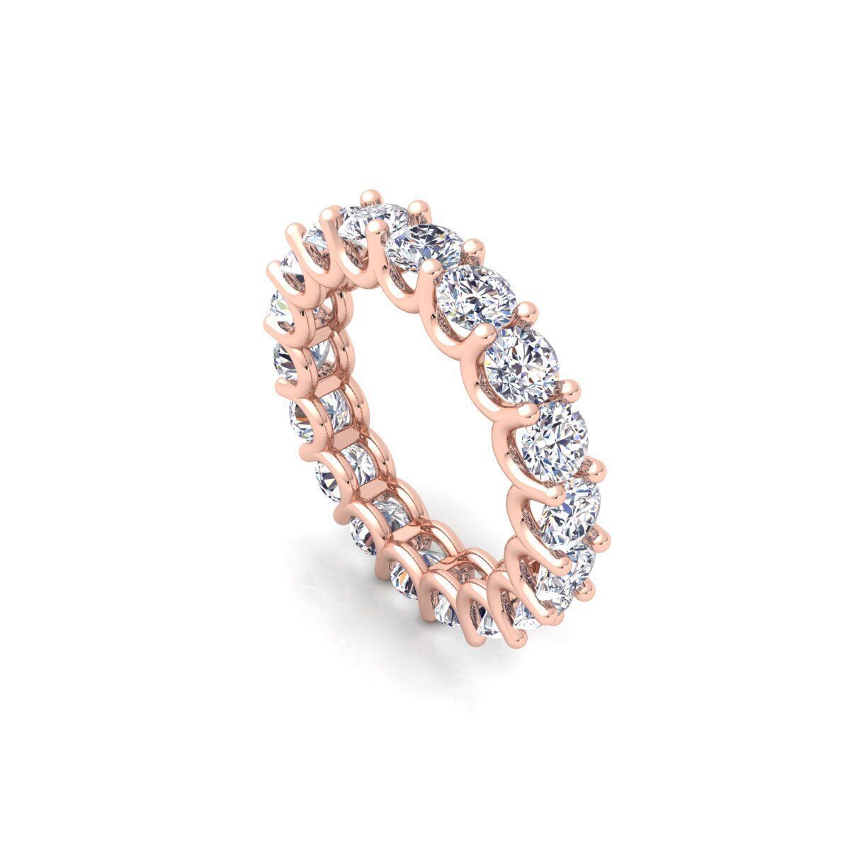 U Shape Diamond Eternity ring 3d Model and Render 3D print model_7