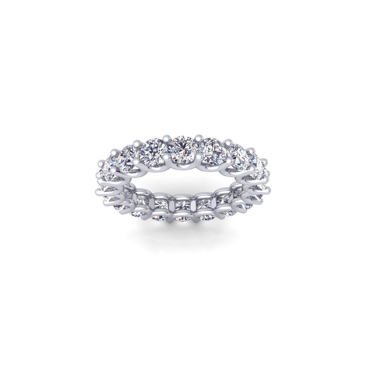 U Shape Diamond Eternity ring 3d Model and Render 3D print model_2