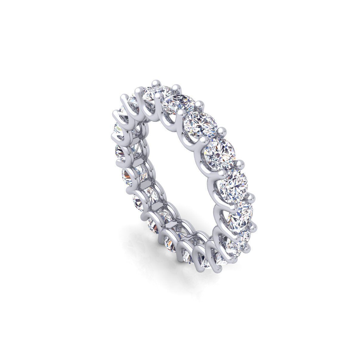 U Shape Diamond Eternity ring 3d Model and Render 3D print model_8