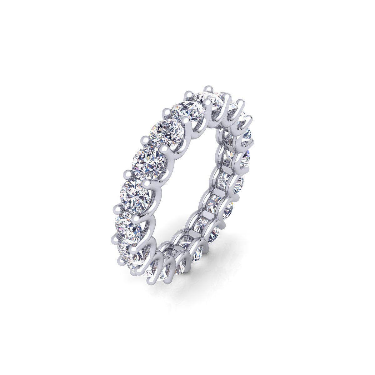 U Shape Diamond Eternity ring 3d Model and Render 3D print model_5