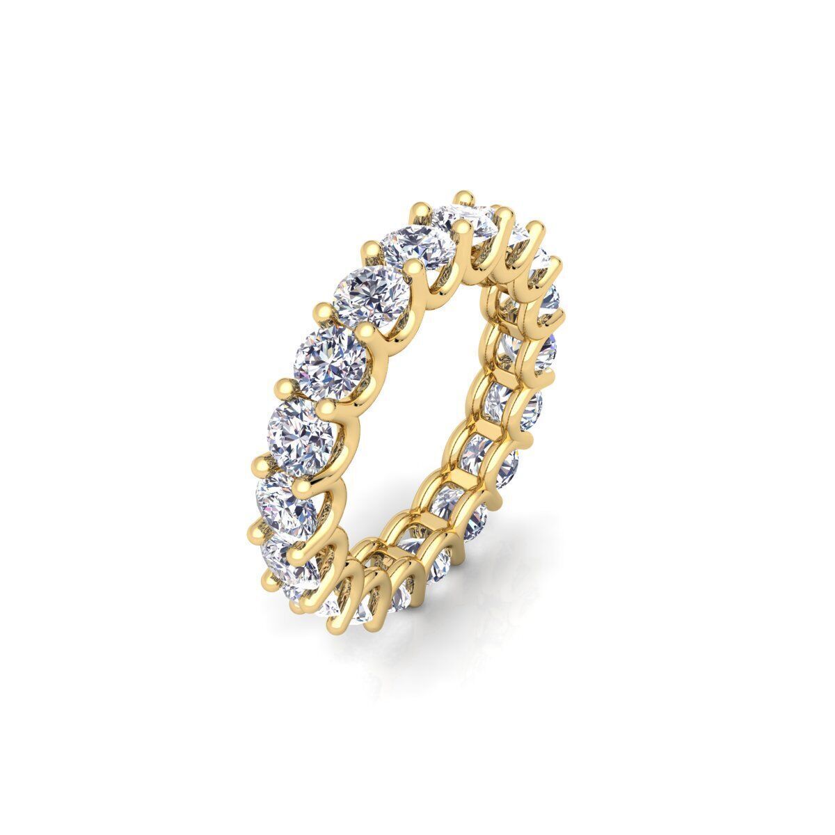 U Shape Diamond Eternity ring 3d Model and Render 3D print model_3