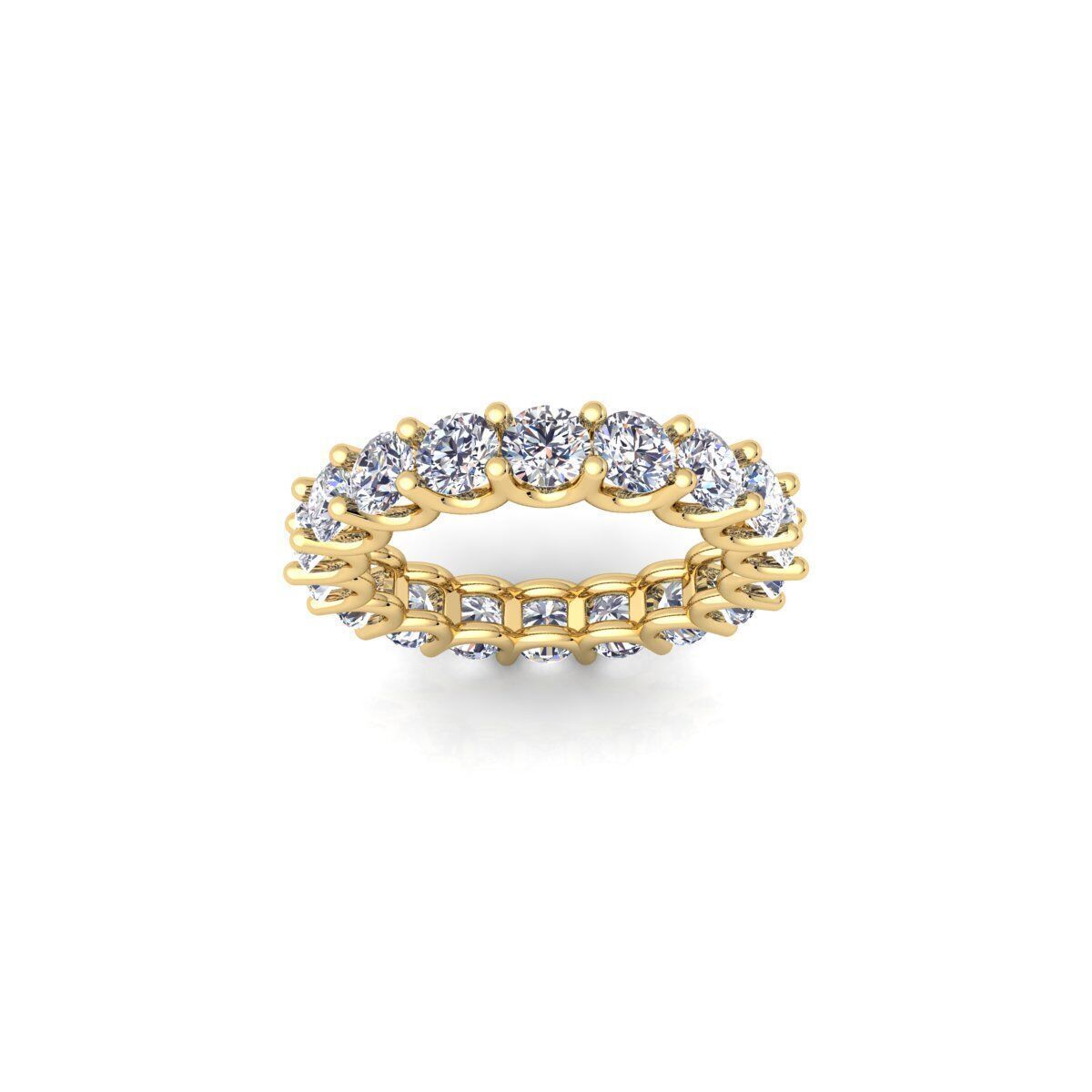 U Shape Diamond Eternity ring 3d Model and Render 3D print model_1
