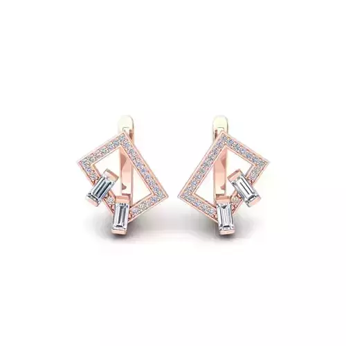 Fancy Shape Small Earring 3d Model and Render