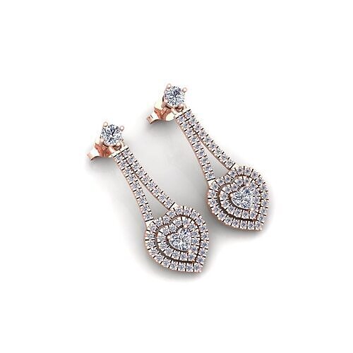 Heart Long Earring 3d Model and Render  3D print model