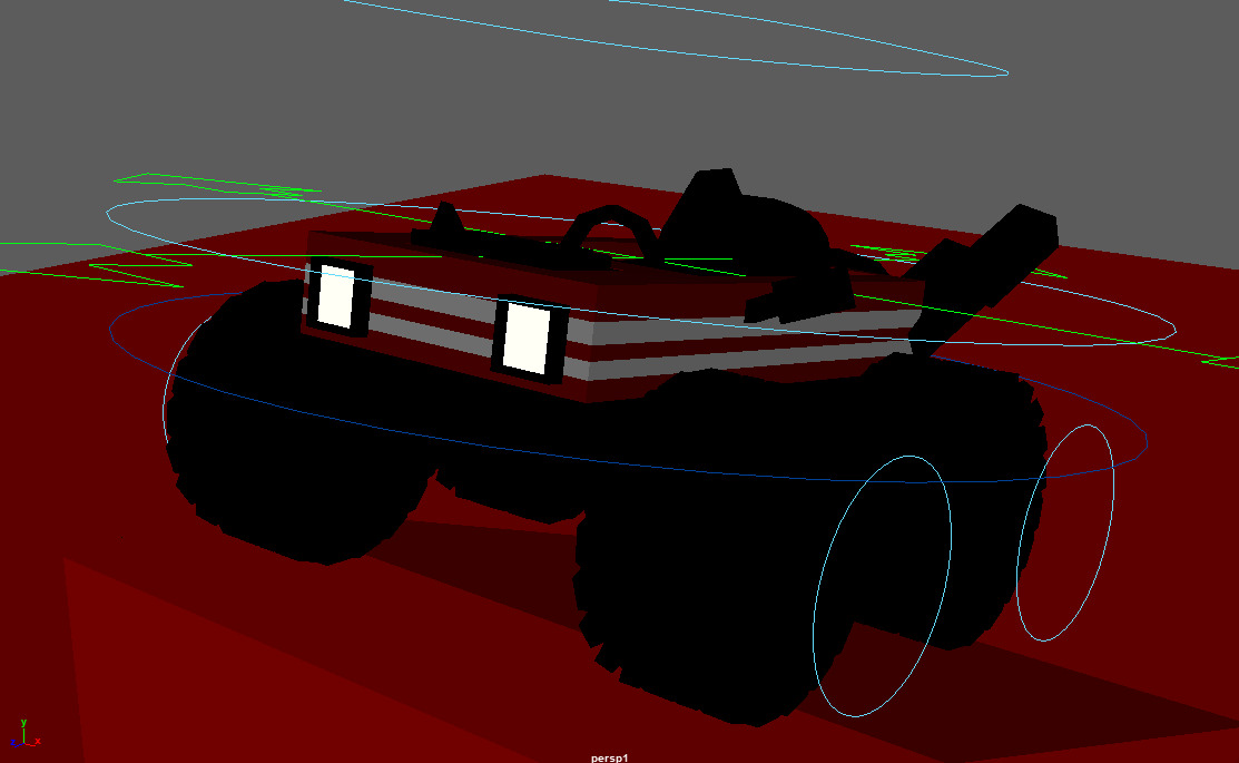 LOW POLY CAR RIGGING AUTODESKMAYA Low-poly 3D model_1