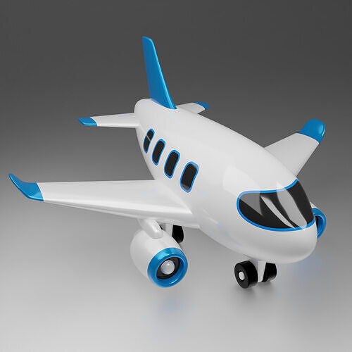 Toy Airplane with Articulated Wheels Multicolour 3D Printable 3D print model