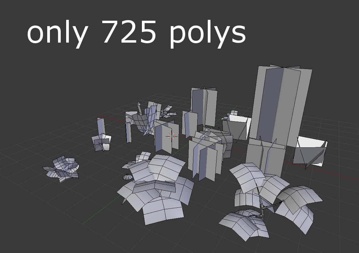 low poly plants collection Low-poly 3D model_6