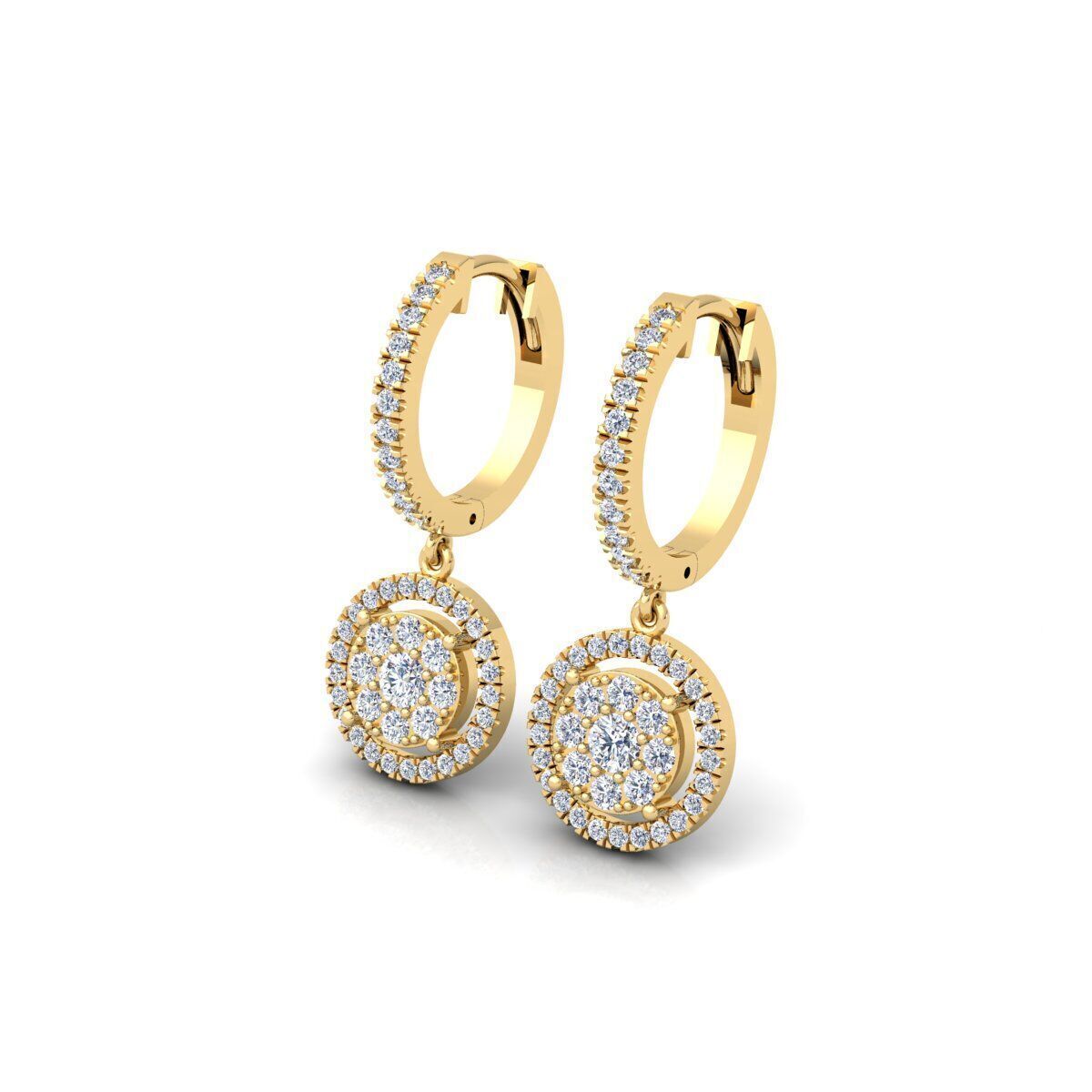 Round Hoop Earring 3d Model and Redner  3D print model_6