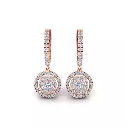 Round Hoop Earring 3d Model and Redner 