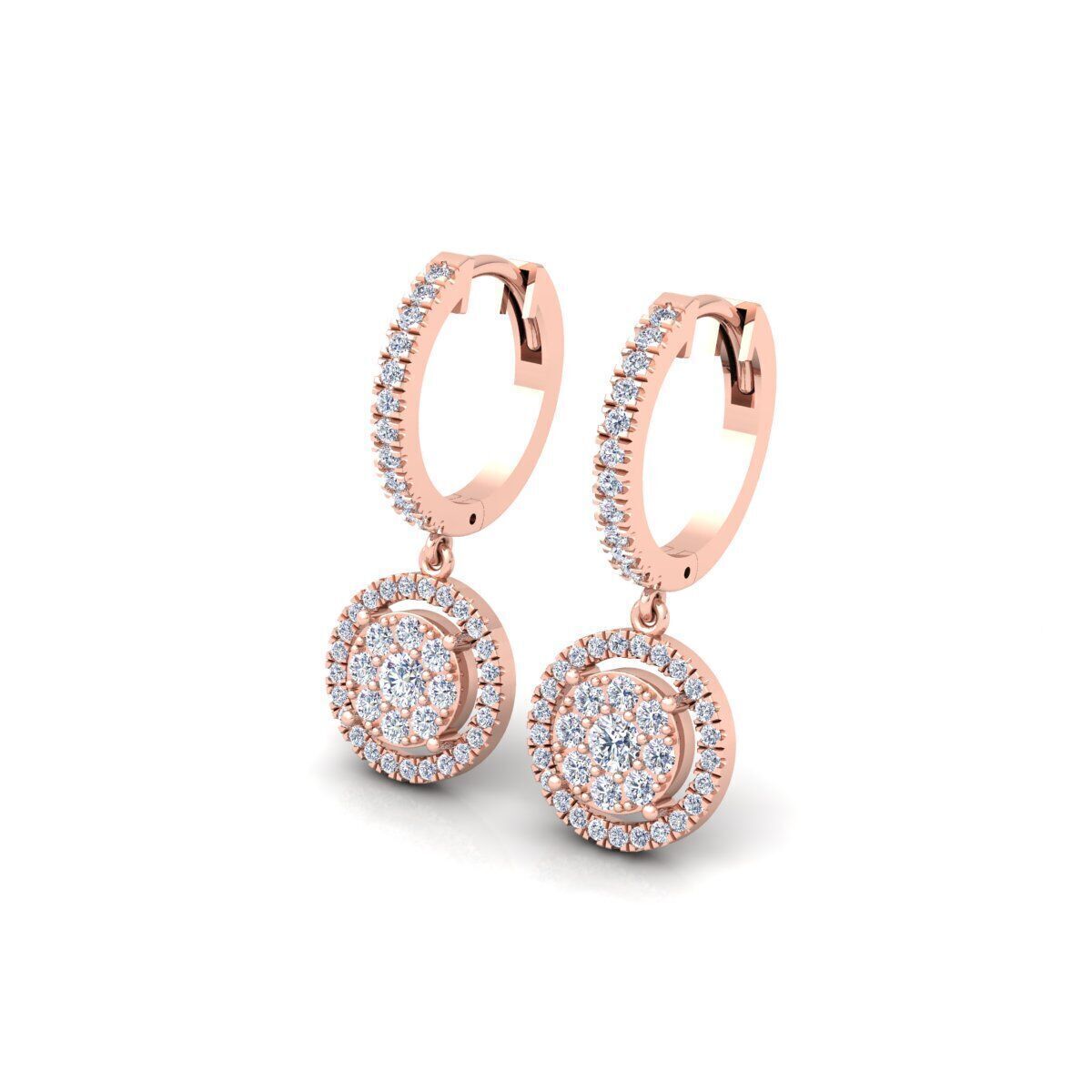 Round Hoop Earring 3d Model and Redner  3D print model_7