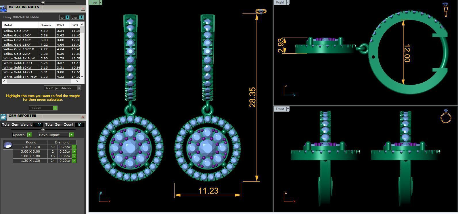 Round Hoop Earring 3d Model and Redner  3D print model_9