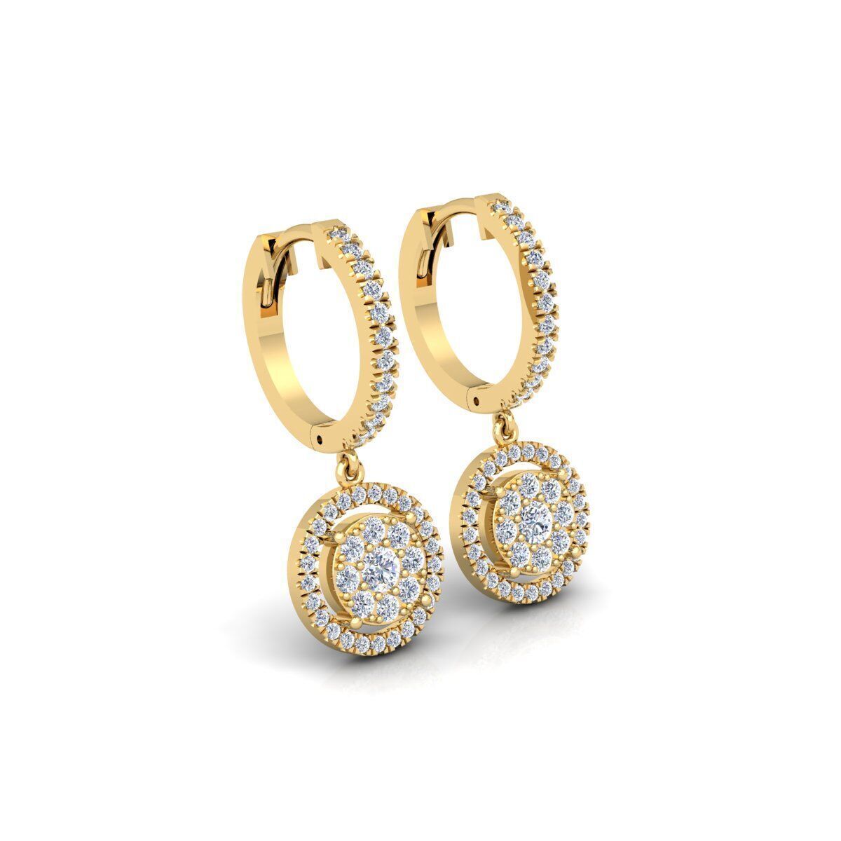 Round Hoop Earring 3d Model and Redner  3D print model_3