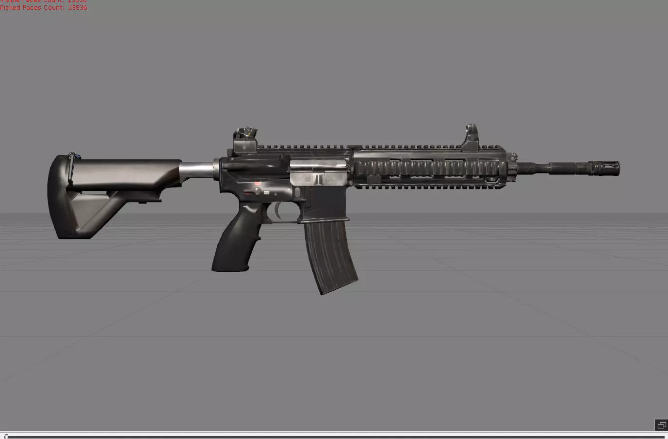 HK416 M4 Low-poly 3D model_0