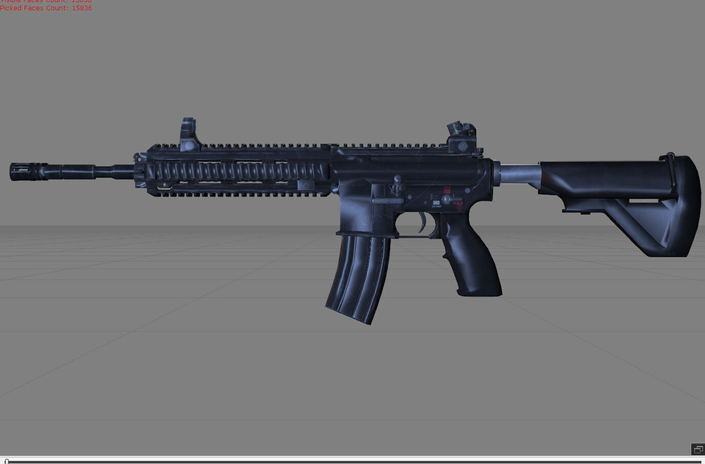 HK416 M4 Low-poly 3D model_3