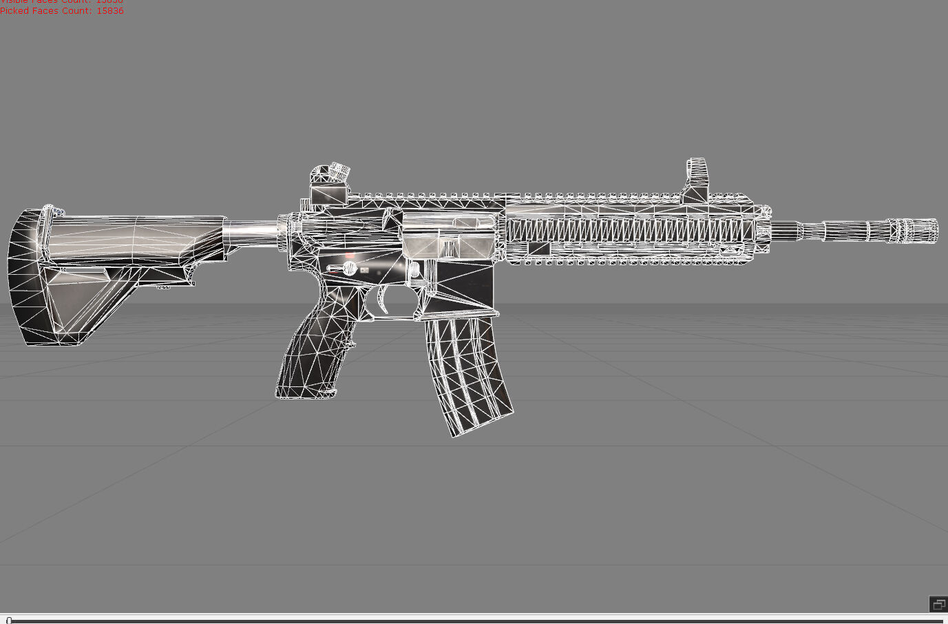 HK416 M4 Low-poly 3D model_5