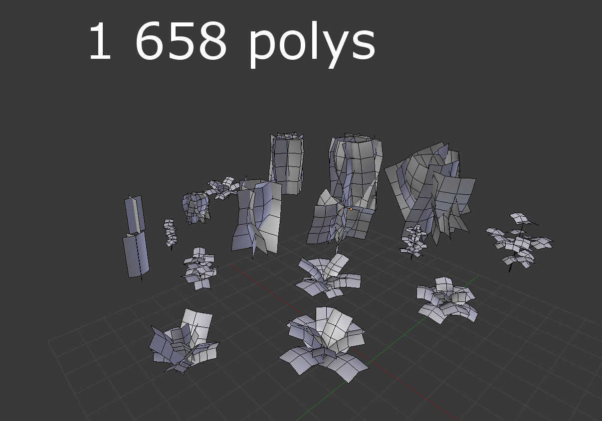 low poly plants collection Low-poly 3D model_6